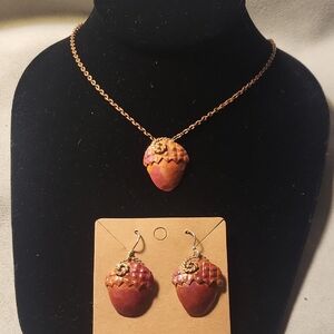Copper Necklace And Earring Set